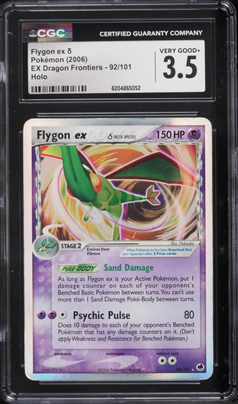 2006 Pokemon EX Dragon Frontiers Holo Flygon ex #92 CGC 3.5 VG+