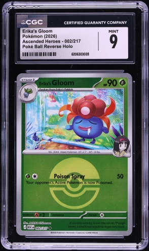 2026 Pokemon Mega Evolution Ascended Heroes Poke Ball Reverse Holo Erika's Gloom #2 CGC 9 MINT