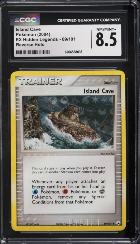 2004 Pokemon EX Hidden Legends Reverse Holo Island Cave #89 CGC 8.5 NM-MT+
