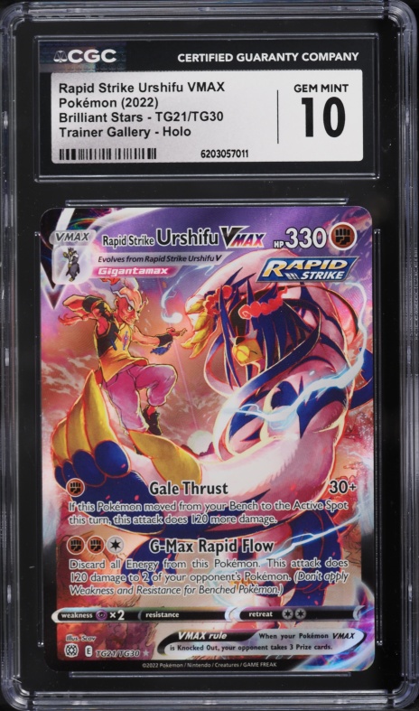 2022 Pokemon Sword & Shield Brilliant Stars CHR Rapid Strike Urshifu VMAX #TG21 CGC 10 GEM MINT