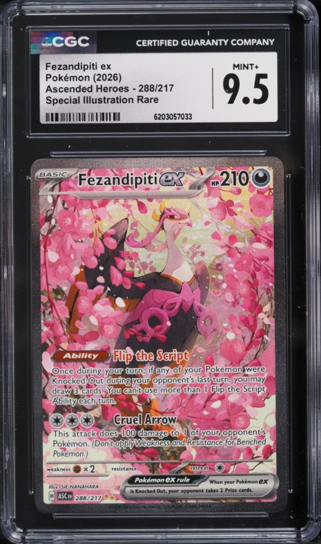 2026 Pokemon Mega Evolution Ascended Heroes SIR Fezandipiti EX #288 CGC 9.5 MINT+