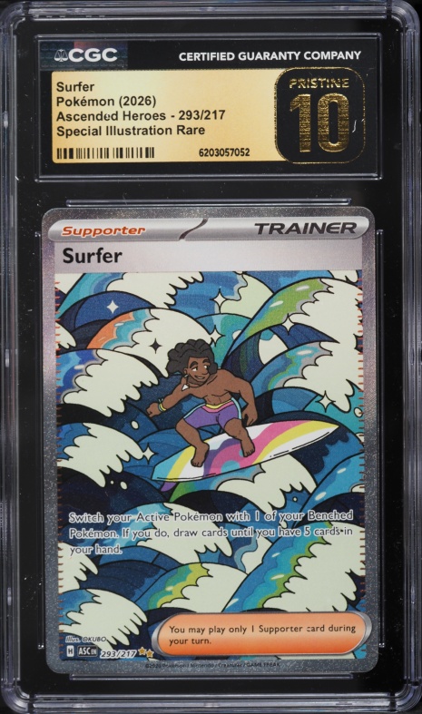 2026 Pokemon Mega Evolution Ascended Heroes SIR Surfer #293 CGC 10 PRISTINE