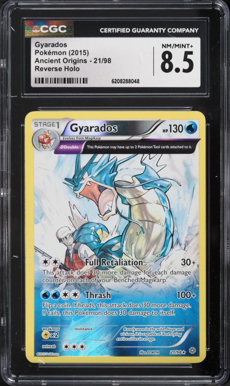 2015 Pokemon XY Ancient Origins Reverse Holo Gyarados #21 CGC 8.5 NM-MT+