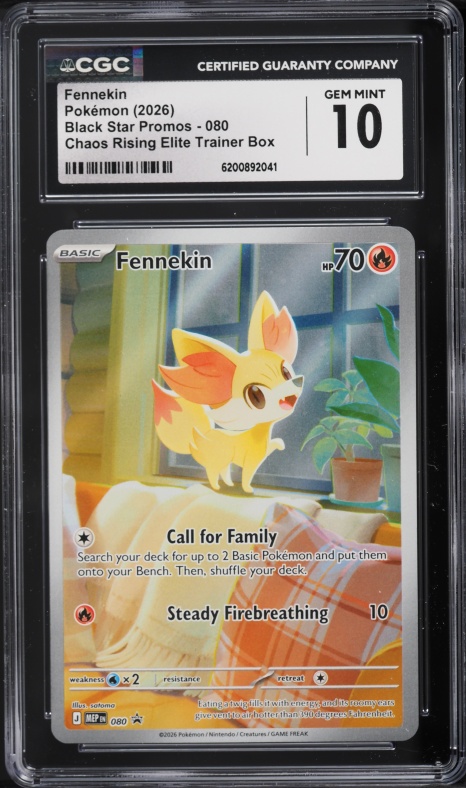 2026 Pokemon Mega Evolution Promo Chaos Rising ETB Full Art Fennekin #80 CGC 10 GEM MINT