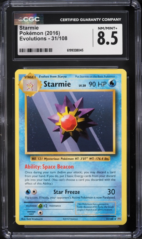 2016 Pokemon Evolutions Starmie #31 CGC 8.5 NM-MT+