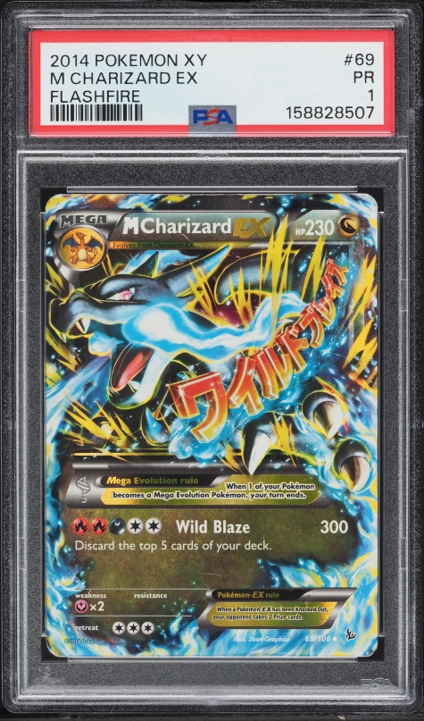 2014 Pokemon XY Flashfire Holo M Charizard EX #69 PSA 1 PR