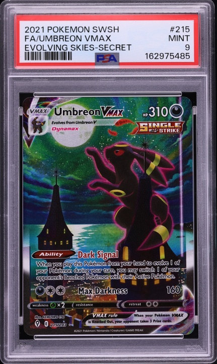 2021 Pokemon Sword & Shield Evolving Skies SEC Umbreon VMAX #215 PSA 9 MINT