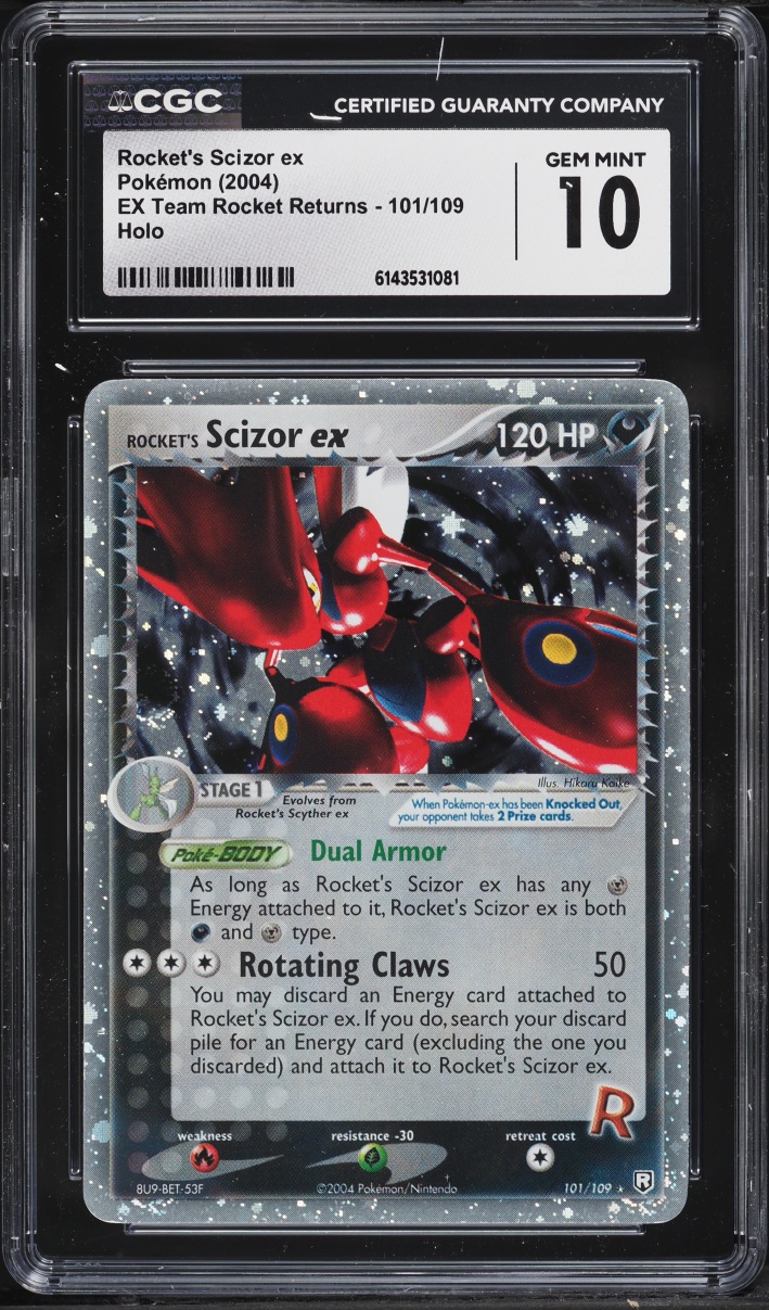 2004 Pokemon EX Team Rocket Returns Holo Rocket's Scizor Ex #101 CGC 10 GEM MINT