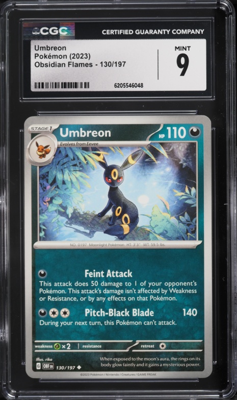 2023 Pokemon Scarlet & Violet Obsidian Flames Umbreon #130 CGC 9 MINT