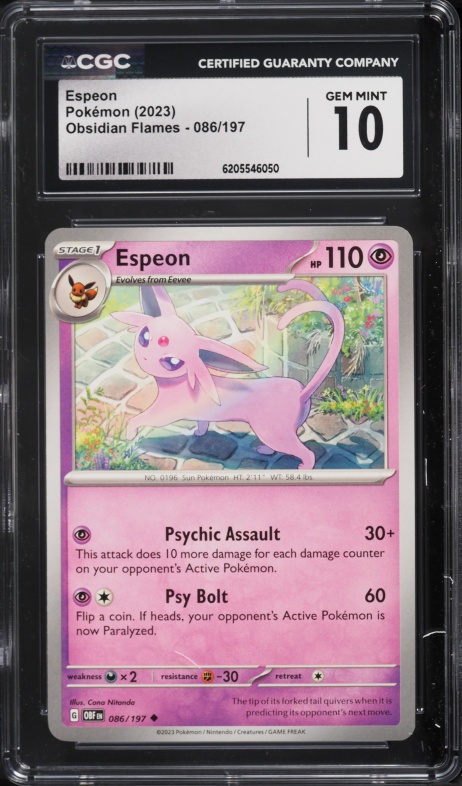 2023 Pokemon Scarlet & Violet Obsidian Flames Espeon #86 CGC 10 GEM MINT
