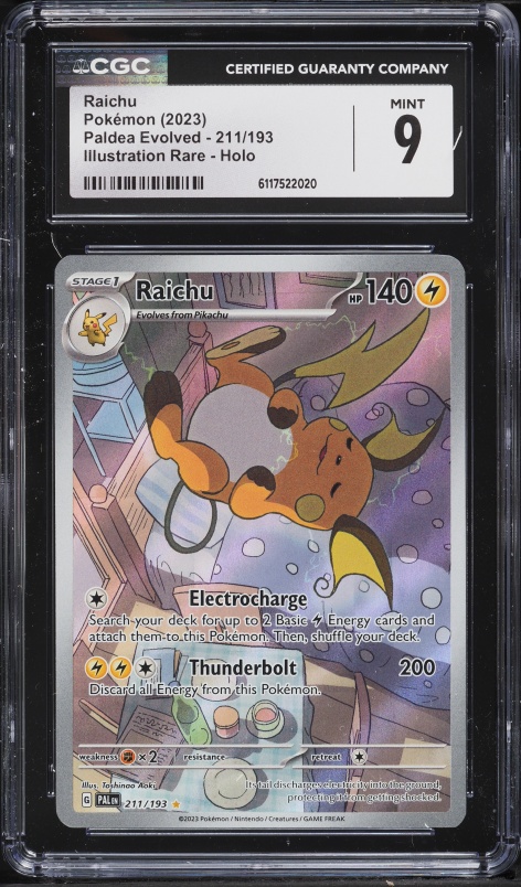 2023 Pokemon Scarlet & Violet Paldea Evolved IR Raichu #211 CGC 9 MINT