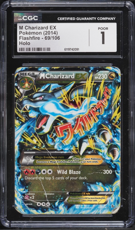 2014 Pokemon XY Flashfire Holo M Charizard EX #69 CGC 1 PR