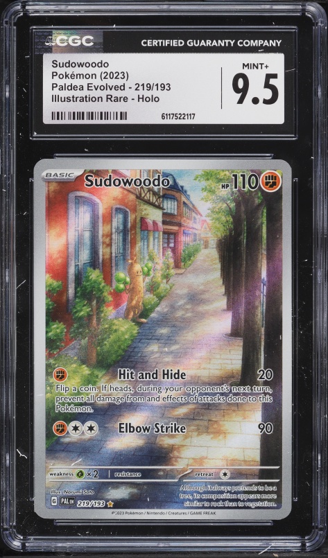 2023 Pokemon Scarlet & Violet Paldea Evolved IR Sudowoodo #219 CGC 9.5 MINT+