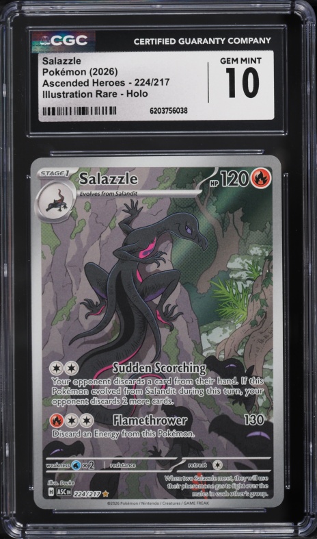 2026 Pokemon Mega Evolution Ascended Heroes IR Salazzle #224 CGC 10 GEM MINT