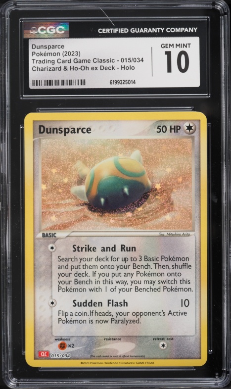 2023 Pokemon SV TCG Classic Charizard & Ho-Oh Ex Deck Holo Dunsparce #15 CGC 10 GEM MINT