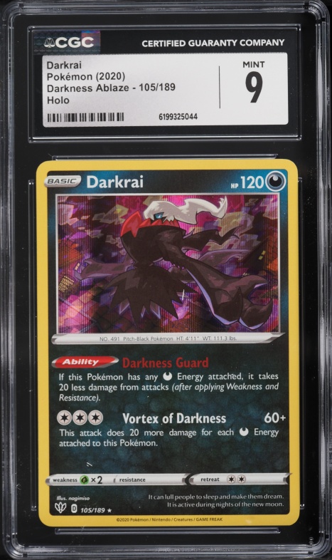 2020 Pokemon Darkness Ablaze Holo Darkrai #105 CGC 9 MINT