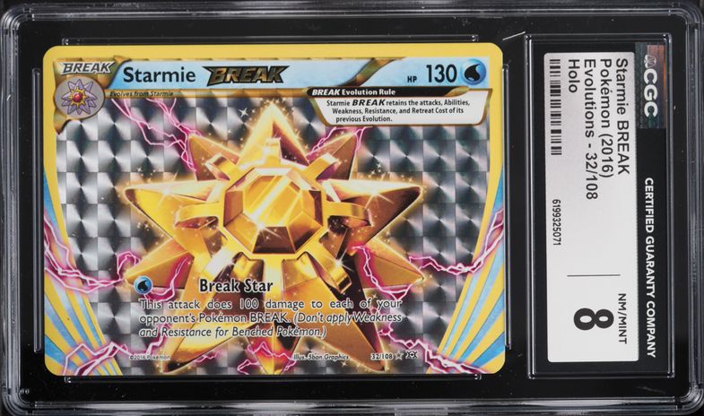 2016 Pokemon XY Evolutions Holo Starmie BREAK #32 CGC 8 NM-MT