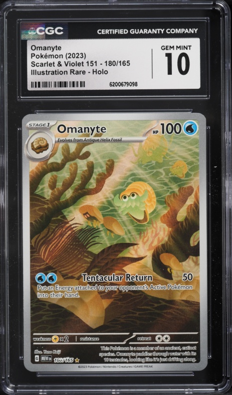 2023 Pokemon Scarlet & Violet 151 IR Omanyte #180 CGC 10 GEM MINT