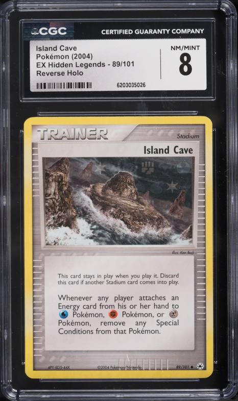2004 Pokemon EX Hidden Legends Reverse Holo Island Cave #89 CGC 8 NM-MT