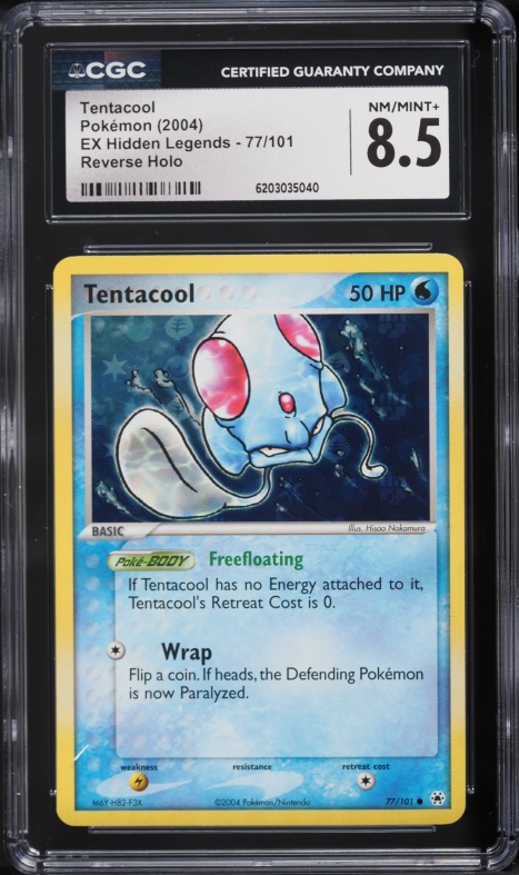 2004 Pokemon EX Hidden Legends Reverse Holo Tentacool #77 CGC 8.5 NM-MT+