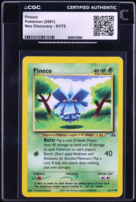 2001 Pokemon Neo Discovery Pineco #61 CGC AUTH