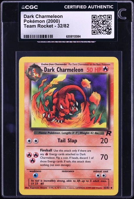 2000 Pokemon Team Rocket Dark Charmeleon #32 CGC AUTH