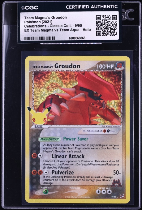 2021 Pokemon Sword & Shield Celebrations Holo Team Magma's Groudon #9 CGC AUTH