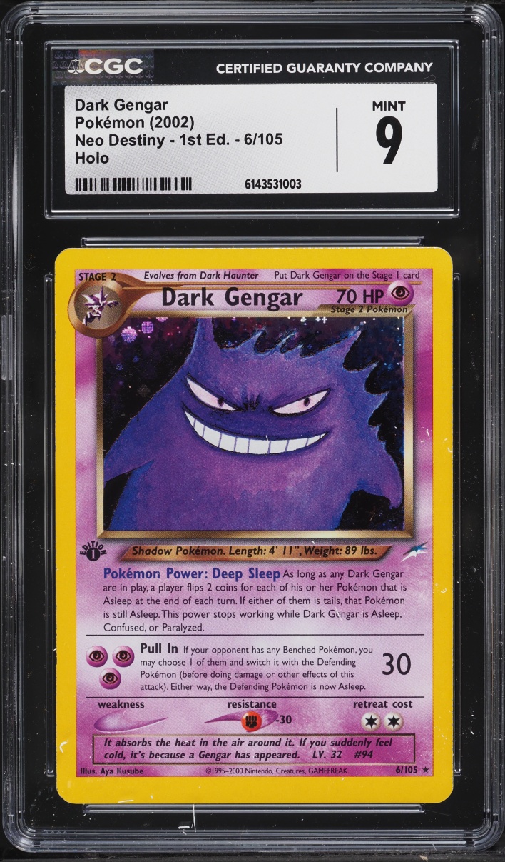 2002 Pokemon Neo Destiny 1st Edition Holo Dark Gengar #6 CGC 9 MINT