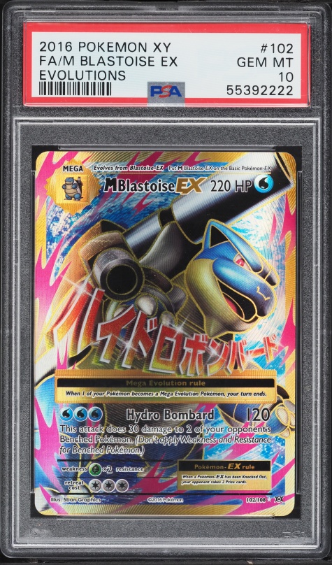 2016 Pokemon XY Evolutions Full Art M Blastoise EX #102 PSA 10 GEM MINT
