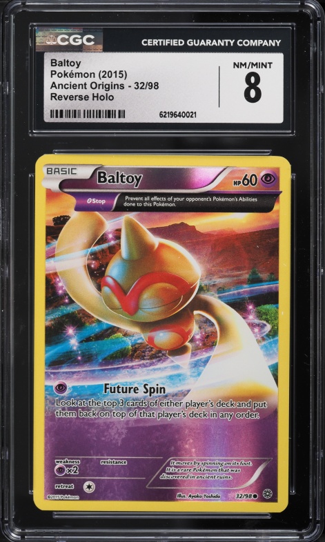 2015 Pokemon XY Ancient Origins Reverse Holo Baltoy #32 CGC 8 NM-MT