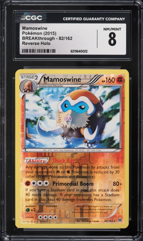2015 Pokemon Russian BREAKthrough Holo Mamoswine #82 CGC 8 NM-MT