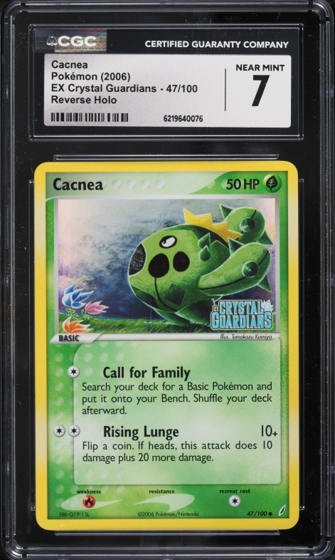 2006 Pokemon EX Crystal Guardians Reverse Holo Cacnea #47 CGC 7 NRMT
