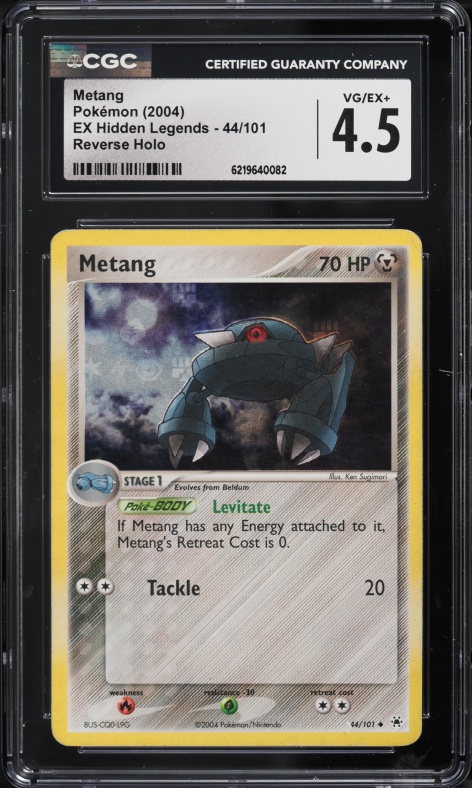 2004 Pokemon EX Hidden Legends Reverse Holo Metang #44 CGC 4.5 VGEX+