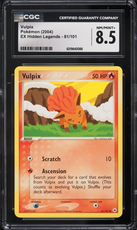 2004 Pokemon EX Hidden Legends Vulpix #81 CGC 8.5 NM-MT+