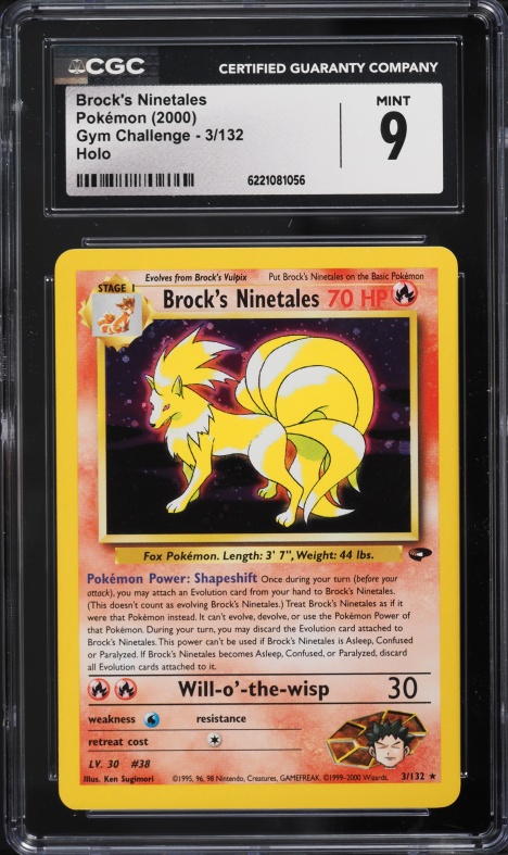 2000 Pokemon Gym Challenge Holo Brock's Ninetales #3 CGC 9 MINT