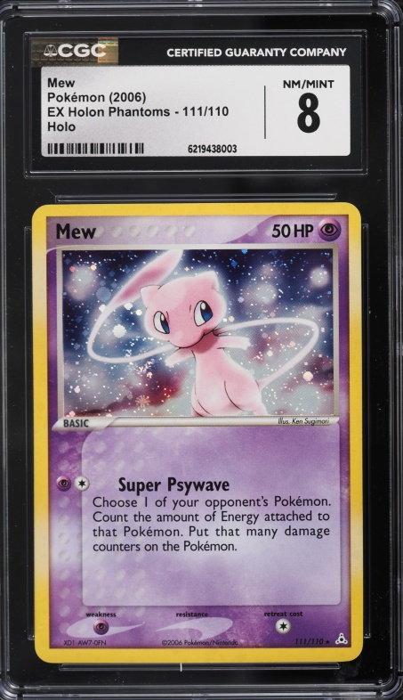 2006 Pokemon EX Holon Phantoms Holo Mew #111 CGC 8 NM-MT