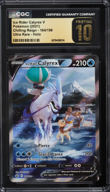 2021 Pokemon Sword & Shield Chilling Reign Full Art Ice Rider Calyrex V #164 CGC 10 PRISTINE