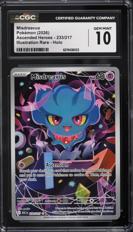 2026 Pokemon Mega Evolution Ascended Heroes IR Misdreavus #233 CGC 10 GEM MINT