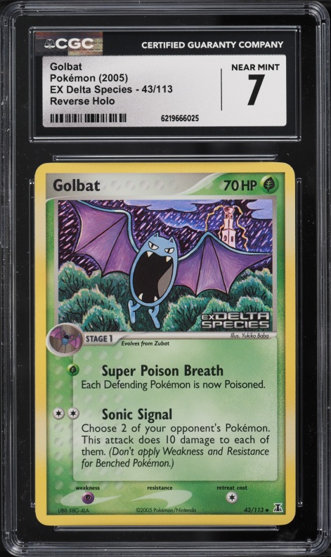 2005 Pokemon EX Delta Species Reverse Holo Golbat #43 CGC 7 NRMT