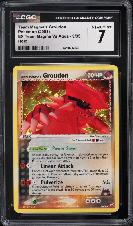 2004 Pokemon EX Team Magma VS Aqua Holo Team Magma's Groudon #9 CGC 7 NRMT