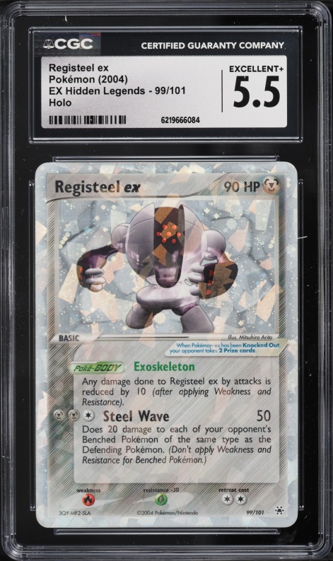 2004 Pokemon EX Hidden Legends Holo Registeel EX #99 CGC 5.5 EX+