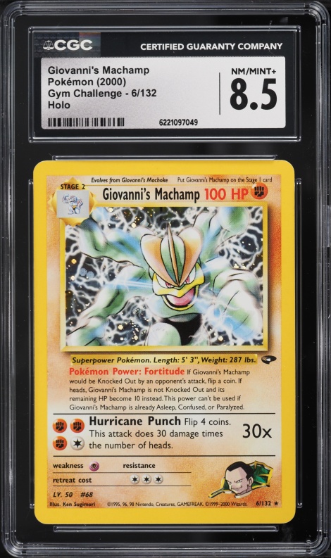 2000 Pokemon Gym Challenge Holo Giovanni's Machamp #6 CGC 8.5 NM-MT+