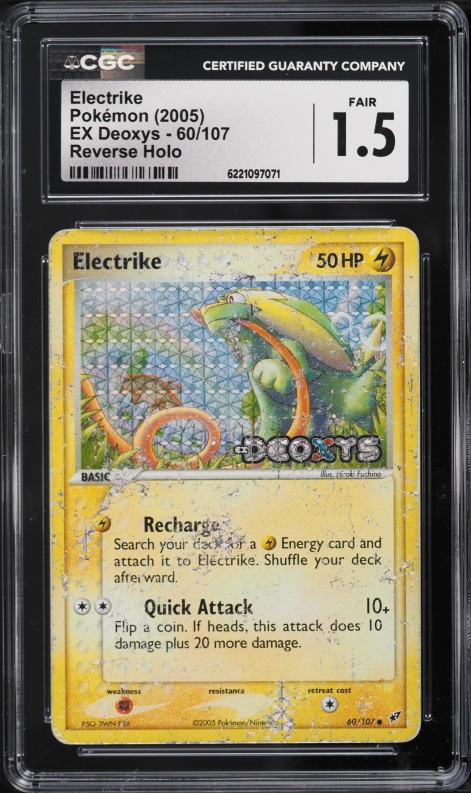 2005 Pokemon EX Deoxys Reverse Holo Electrike #60 CGC 1.5 FR