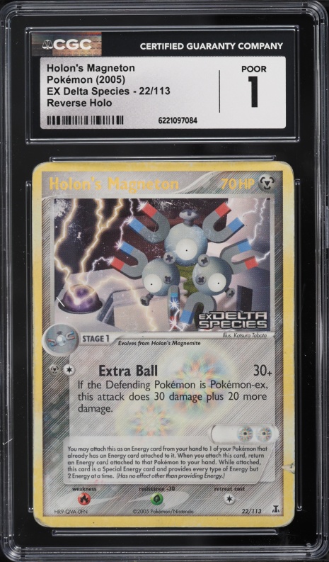 2005 Pokemon EX Delta Species Reverse Holo Holon's Magneton #22 CGC 1 PR