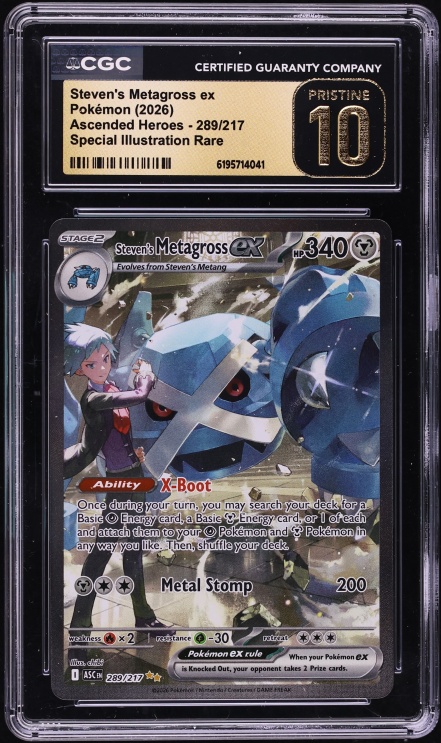 2026 Pokemon Mega Evolution Ascended Heroes SIR Steven's Metagross Ex #289 CGC 10 PRISTINE