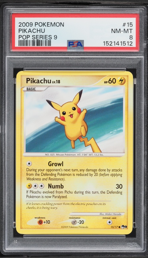 2009 Pokemon POP Series 9 Pikachu #15 PSA 8 NM-MT