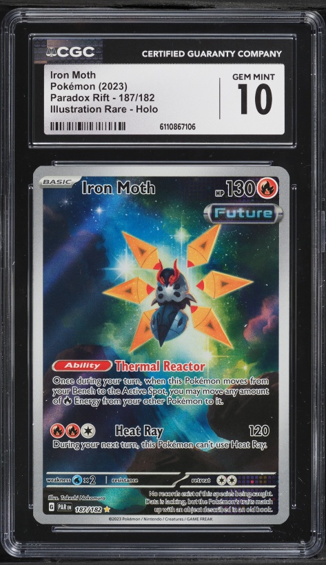 2023 Pokemon Scarlet & Violet Paradox Rift IR Iron Moth #187 CGC 10 GEM MINT