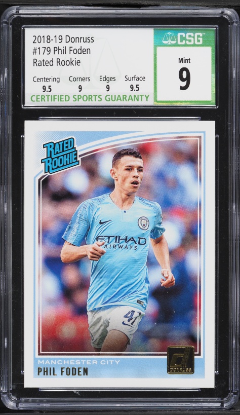 2018 Donruss Press Proof Silver Phil Foden ROOKIE #179 PSA 10 GEM
