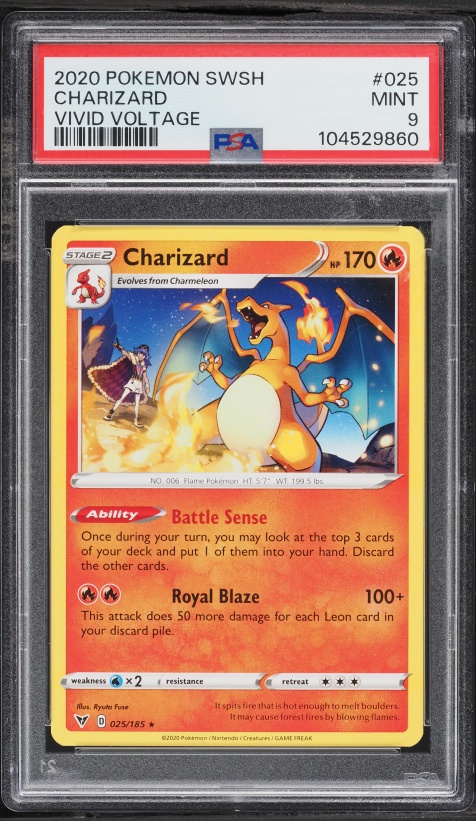 2020 Pokemon Sword & Shield Vivid Voltage Charizard #25 PSA 9 MINT