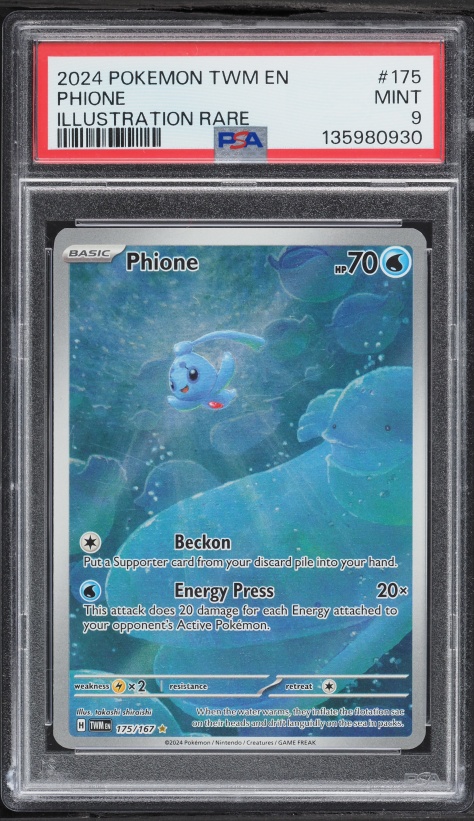 2024 Pokemon Scarlet & Violet Twilight Masquerade IR Phione #175 PSA 9 MINT